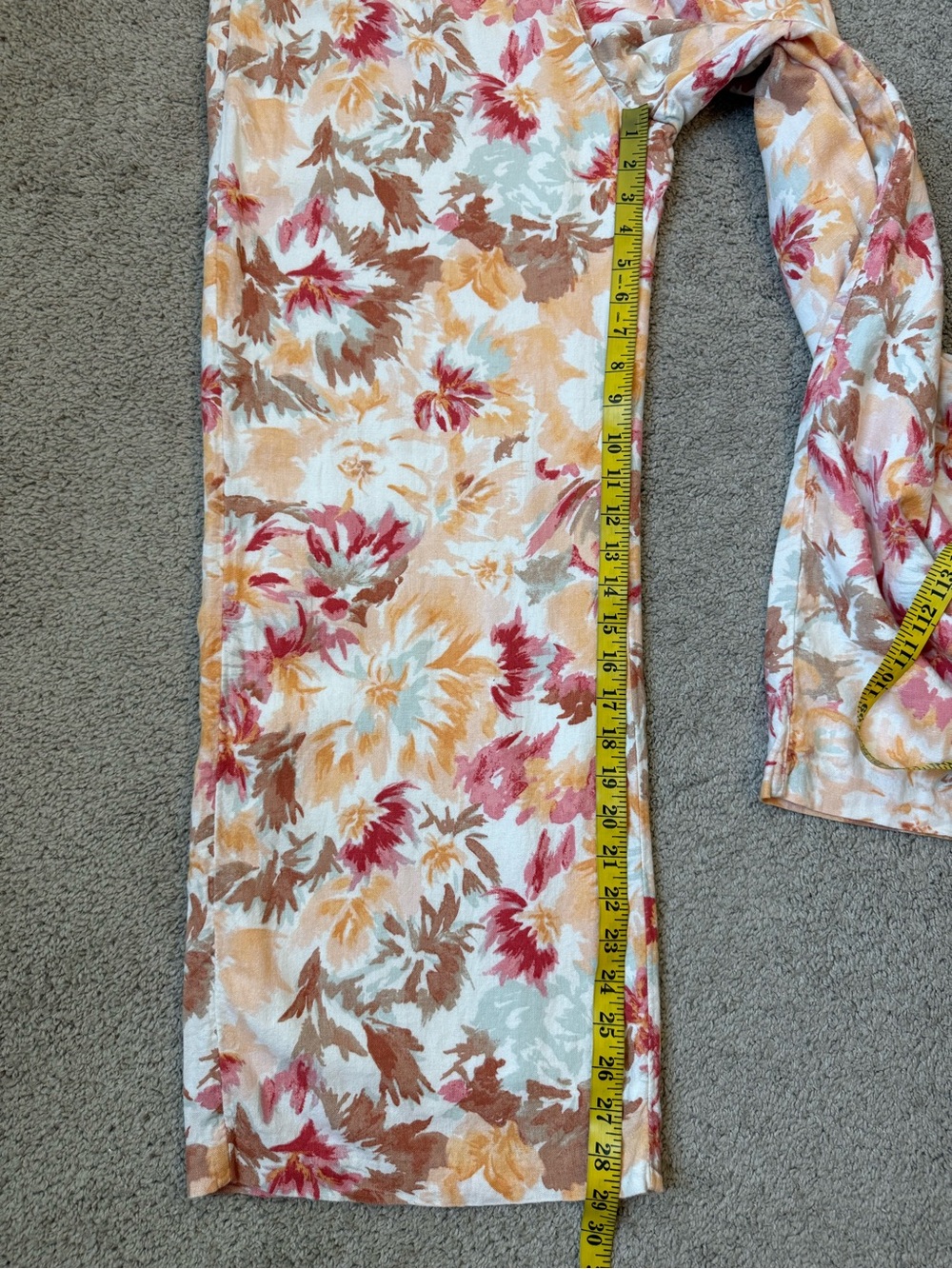 Abercrombie & Fitch Floral Linen Blend Wide Leg Pants M - Picture 9 of 9